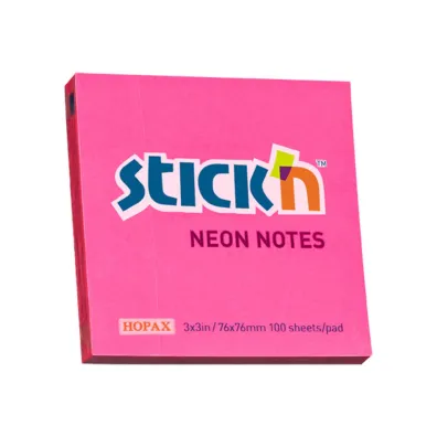 Stickn Notes samoprzylepny ciemnor�owy neon 76x76mm 100 kartek