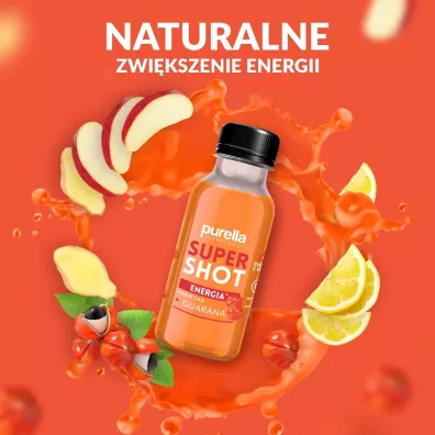 Purella Super Shot Energia imbir + guarana Zgrzewka 16 x 100 ml