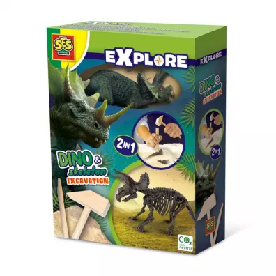 Skamielina dinozaura 2w1 Triceratops Ses Creative