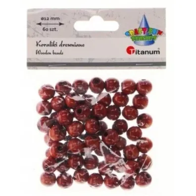 Titanum Koraliki drewniane br�zowe 60 szt