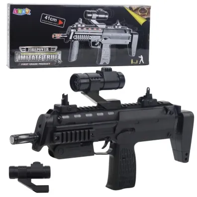 Karabin ze �wiat�em i d�wi�kiem czarny 41cm LeanToys