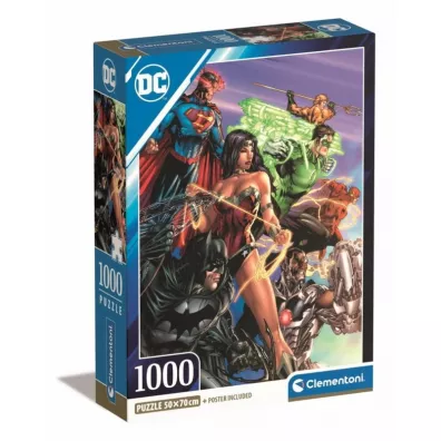 Puzzle 1000 el. Compact Dc Comics Justice League Clementoni
