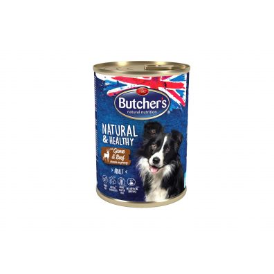Butchers Natural&Healthy Kawałki w sosie z dziczyzną i wołowiną dla psów 400 g