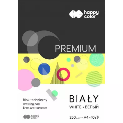Happy Color Blok techniczny A4 Premium bia�y 250g 20 szt.