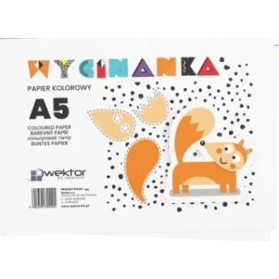 Zeszyt papier�w kolorowych wycinanka A5 8k WEKTOR