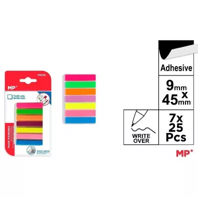 Mp Main Paper Zak�adki indeksuj�ce fluor 45x9mm 7x25szt