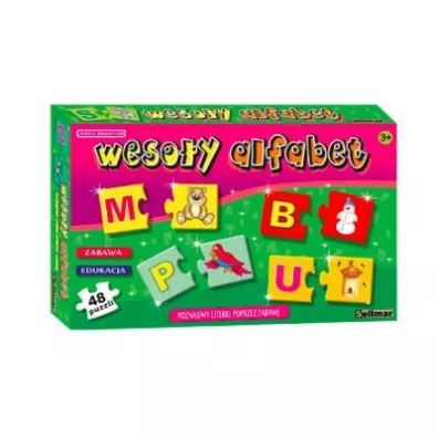 Puzzle edukacyjne 48 el. Wesoy alfabet Abino