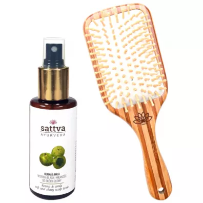 Sattva Zestaw wcierka do w�os�w + bambusowa szczotka 100 ml + 1 szt.