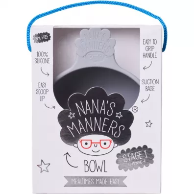 Nana`s Manners Etap 1, Miska silikonowa z przyssawk� i uchwytem, szara