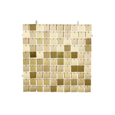 PartyDeco Panel cekinowy kwadraty jasny z�oty 30x30cm