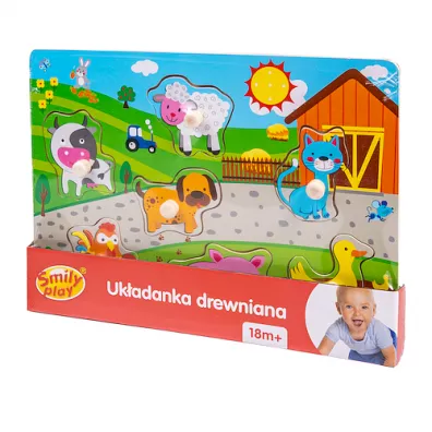 Uk�adanka drewniana Zagroda Smily Play