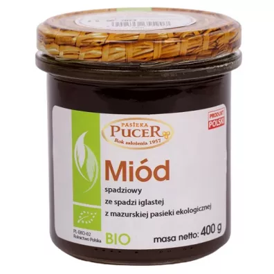 Pasieka Pucer Mid spadziowy ze spadzi iglastej 400 g Bio