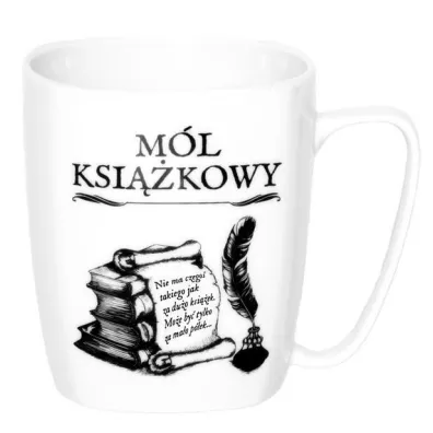 Nadwyraz.com Kubek ceramiczny bia�y M�l ksi��kowy