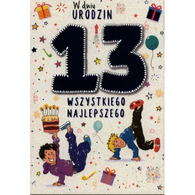 Kukartka Karnet B6 PR-062 Urodziny 13 ch�opiec