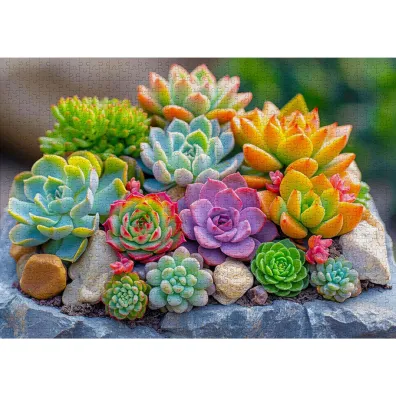 Puzzle 1000 Sukulenty Enjoy