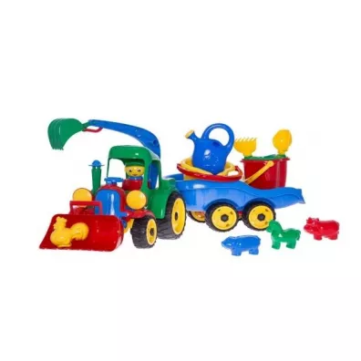 Koparka z przyczep� i kompletem mini 10el Hemar Family