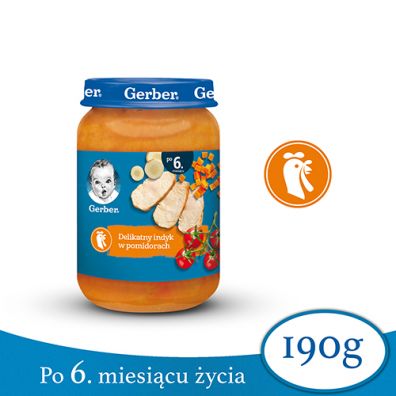 Gerber Obiadek delikatny indyk w pomidorach dla niemowlt po 6 miesicu 190 g