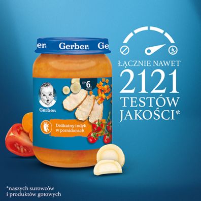 Gerber Obiadek delikatny indyk w pomidorach dla niemowlt po 6 miesicu 190 g