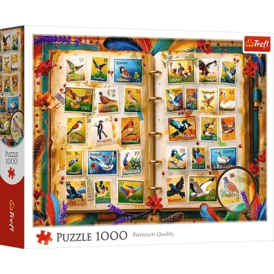 Puzzle 1000 Kolekcja znaczk�w - atlas ptak�w TREFL