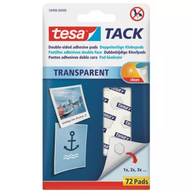 P�atki samoprzylepne transparentne tacka 72 szt. TESA  59408-0000