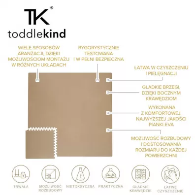 Toddlekind Mata do zabawy piankowa podogowa Classic Playmat Sandstone