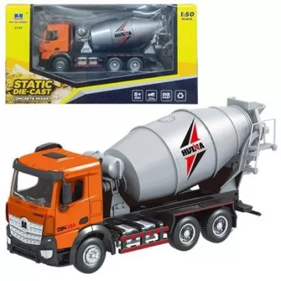Betoniarka metalowa pomaraczowa 1:50 Leantoys