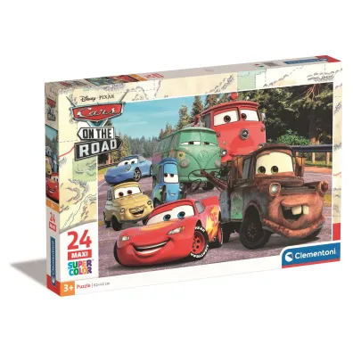 Puzzle 24 el. Maxi SuperColor. Cars on the road Clementoni