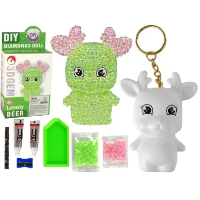 LeanToys Diamentowy Renifer DIY kryszta�ki brelok 3D ziel.