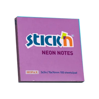 Stickn Notes samoprzylepny fioletowy neon 76x76mm 100 kartek