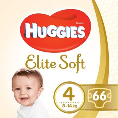 Huggies Pieluchy Mega 4 (8-14 kg) Elite Soft 66 szt.