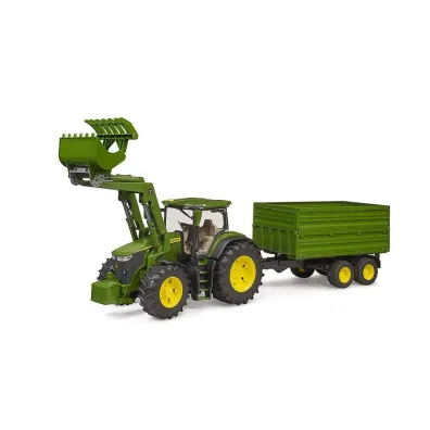 Traktor John Deere 7R 350 z �adowaczem i przyczep� Bruder