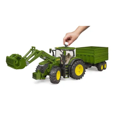 Traktor John Deere 7R 350 z �adowaczem i przyczep� Bruder