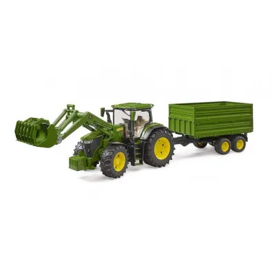 Traktor John Deere 7R 350 z �adowaczem i przyczep� Bruder
