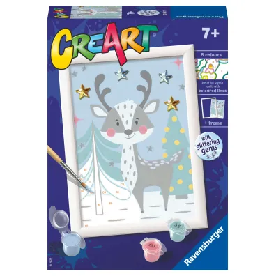 Malowanie po numerach CreArt - Zimowy jelonek Ravensburger