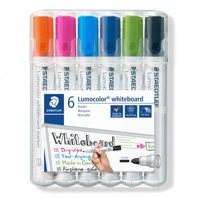 Staedtler Marker Lumocolor whiteboard, okrgy, 6 kolorw w etui