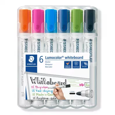 Staedtler Marker Lumocolor whiteboard, okr�g�y w etui 6 szt.