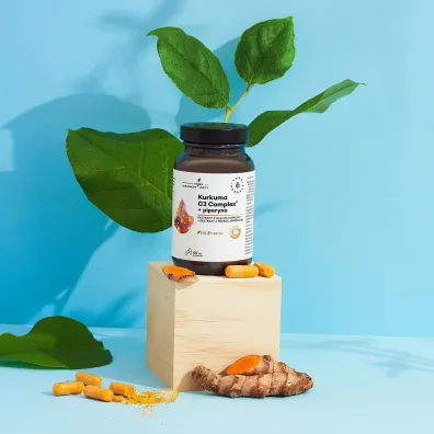 Aura Herbals Kurkuma 500 mg C3 Complex® + piperyna suplement diety 60 kaps.
