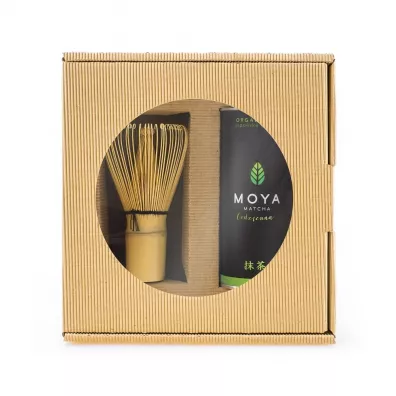 Moya Matcha Zestaw herbata zielona matcha japoska & mioteka bambusowa chasen 30 g Bio