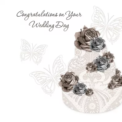 Clear Creations Karnet Swarovski kwadrat. �lub tort