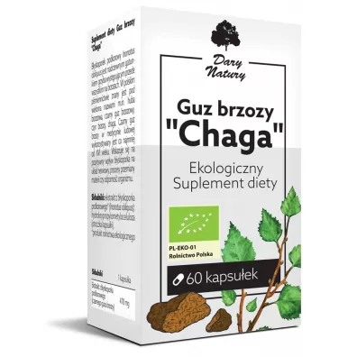 Dary Natury Guz brzozy chaga (470 mg) Suplement diety 60 kaps. Bio
