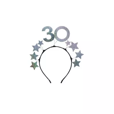 Opaska z gwiazdkami 30 srebrna