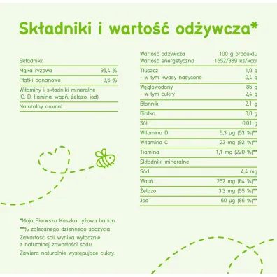 BoboVita Moja Pierwsza Kaszka ry�owa banan po 4. miesi�cu 180 g
