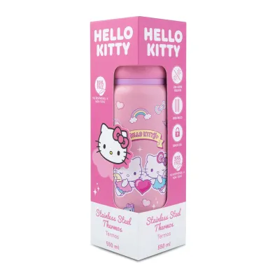 Patio Bidon 550ml metalowy termos Hello Kitty Light Pink