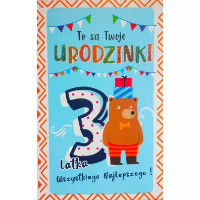 Yeku Karnet Urodziny 3 ch�opiec 2K-071