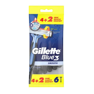 Gillette Blue3 Smooth jednorazowe maszynki do golenia 6 szt.