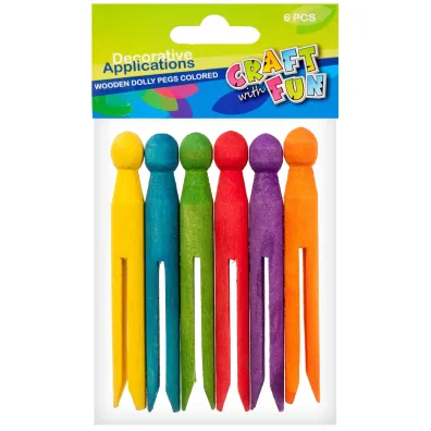 Craft with Fun Ko�ki dekoracyjne drewniane kolorowe 384119