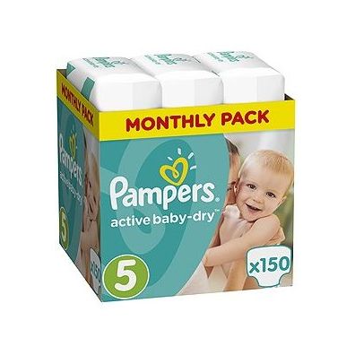 Pampers Pieluszki Junior 5 Active Baby-dry (11-16 kg) Monthly Box 150 szt.