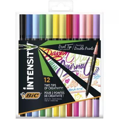 Bic Pisak dwustronny Intensity Dual Tip Classic+Pastel 12 szt.