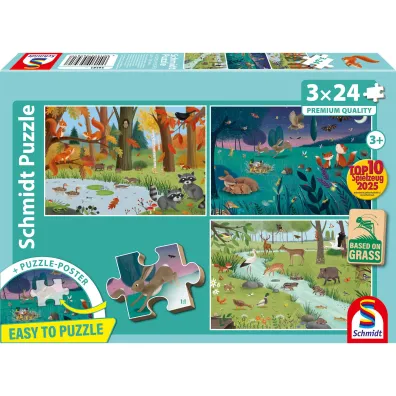 Puzzle 3 24 Le�ne zwierz�ta Schmidt