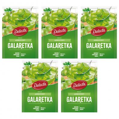 Delecta Galaretka smak agrestowy Zestaw 5 x 70 g